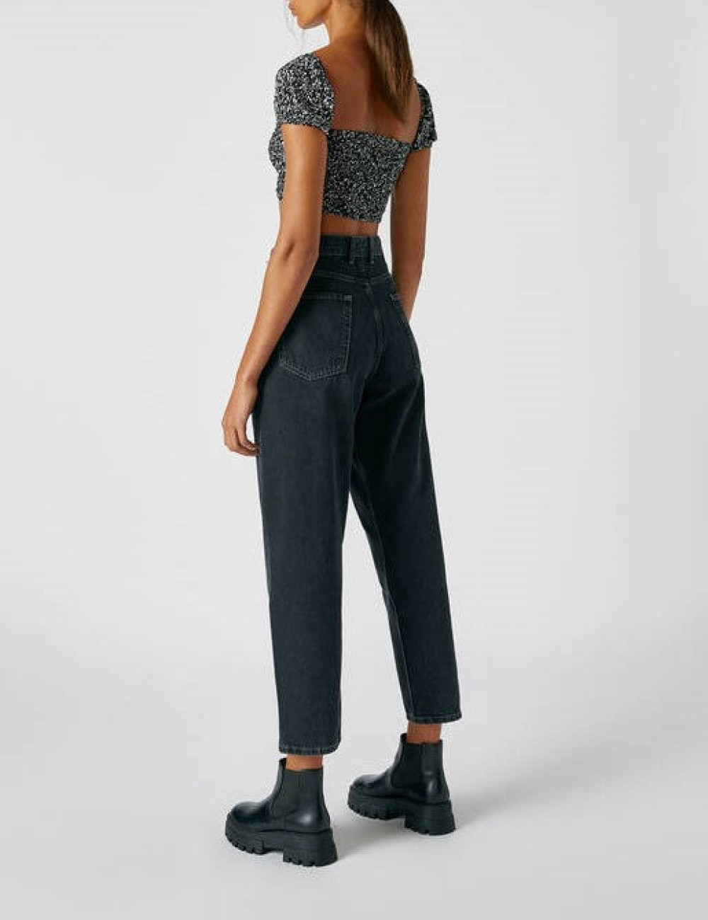 Top Crop cu Șnur și Imprimeu Floral "City Chic"