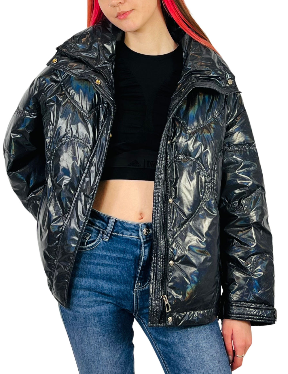 Geacă de puf natural Shein, bluemarin